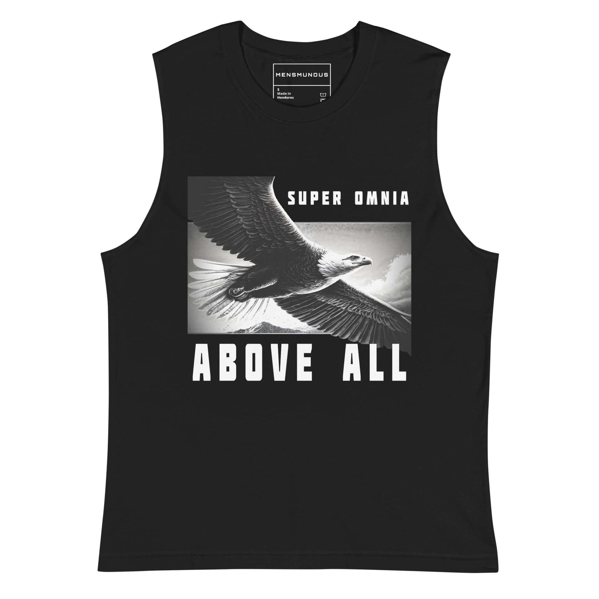 Eagle Muscle-Shirt "Above all" above all,active wear,animal motif,bold design,eagle,endurance,focus,freedom,gym wear,iconic,independence,motivational,muscle shirt,power,premium quality,resilience,soar,strength,unique design,unisex,vision