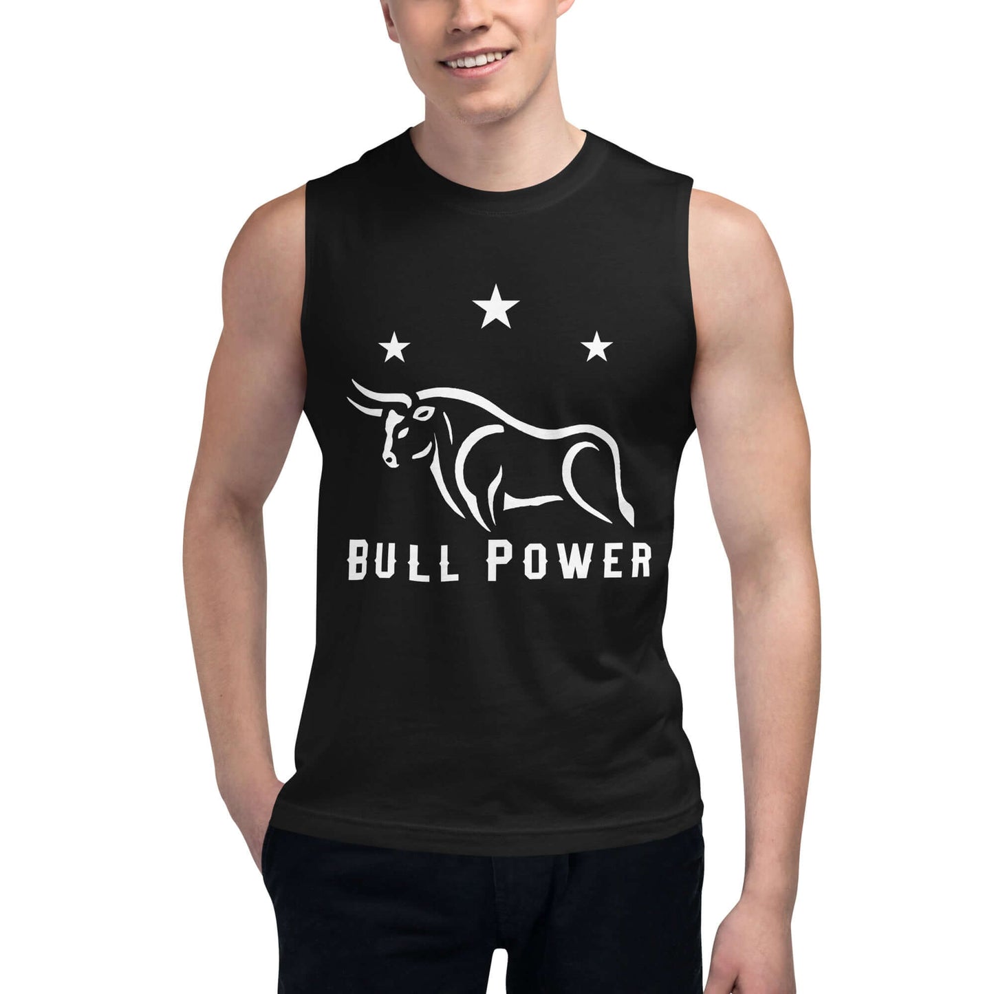 Bull Muscle-Shirt "Power 3 Stars" active wear,animal motif,bold design,bull,endurance,gym wear,iconic,motivational,muscle shirt,power,premium quality,resilience,spirit,strength,unique design,unisex