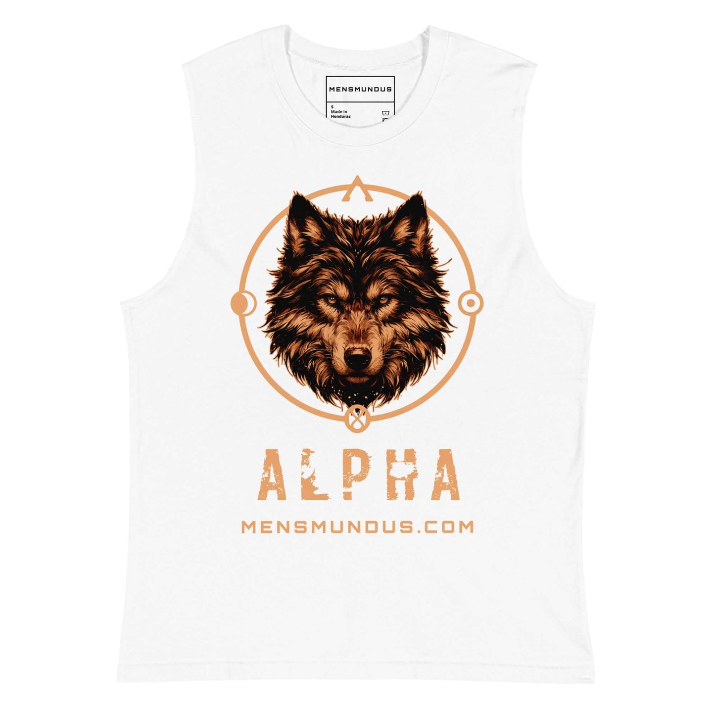 Wolf "Alpha" Mensmundus Edition Muscle-Shirt active wear,alpha,animal motif,bold design,endurance,gym wear,iconic,leadership,lone wolf,motivational,muscle shirt,power,premium quality,resilience,spirit animal,strength,unique design,unisex,wolf