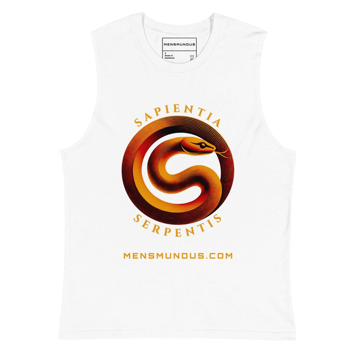 Serpent "Sapienta Serpentis" Mensmundus Edition Muscle-Shirt active wear,ancient symbol,animal motif,bold design,endurance,gym wear,iconic,knowledge,motivational,muscle shirt,mystery,power,premium quality,resilience,serpent,strength,transformation,unique