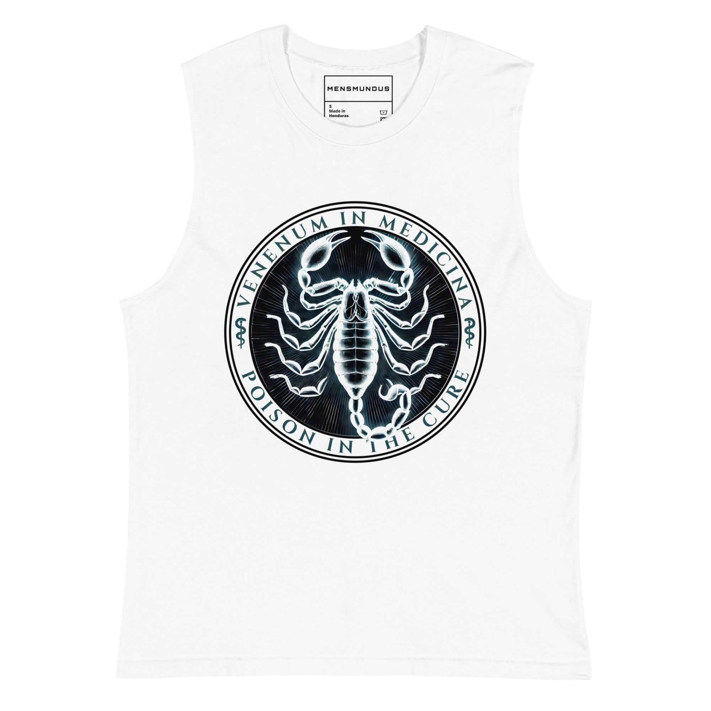 Scorpion "Poison in the cure" Muscle-Shirt active wear,animal motif,bold design,cure,duality,endurance,gym wear,iconic,motivational,muscle shirt,mystery,poison,power,premium quality,resilience,scorpion,strength,unique design,unisex,venom