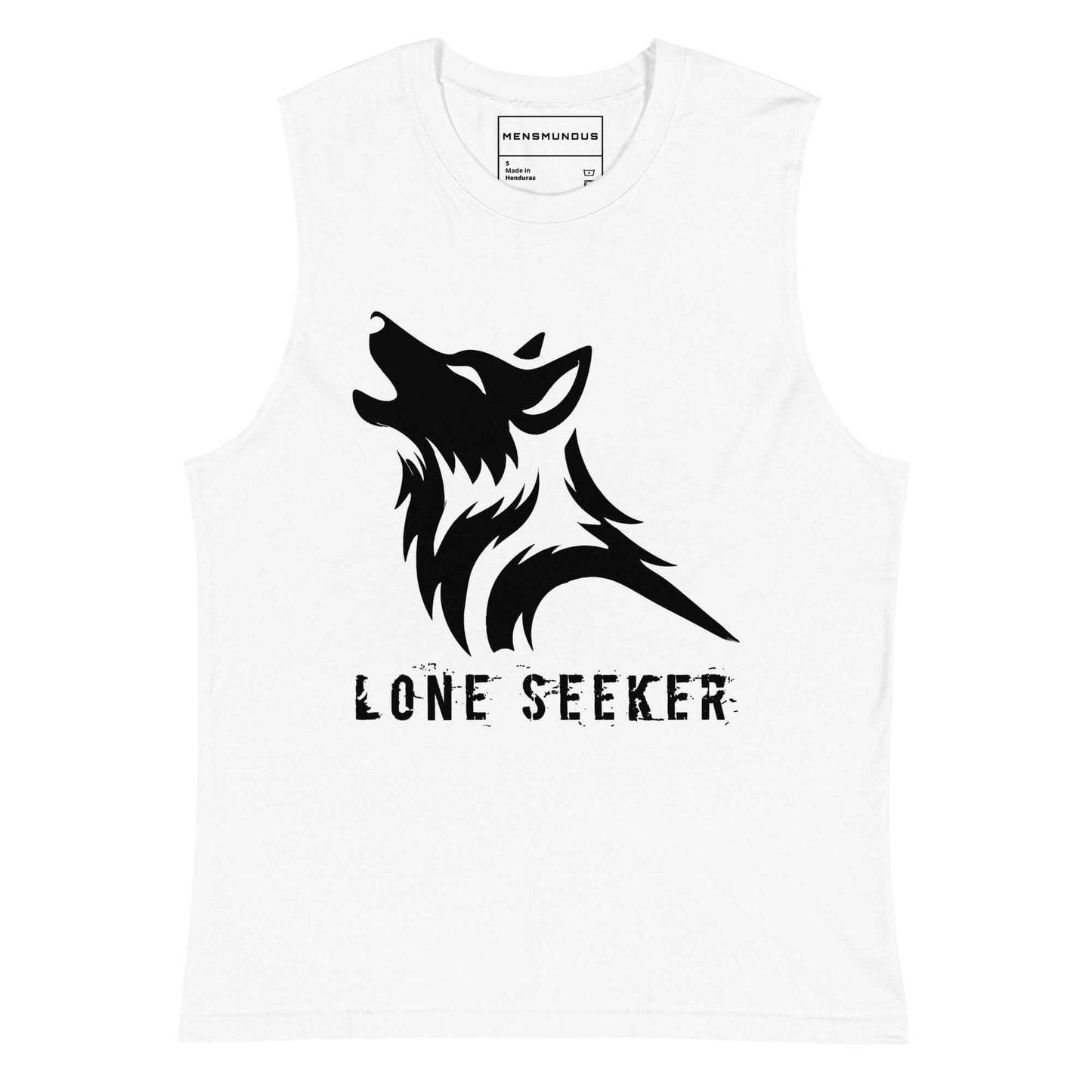 Wolf Muscle-Shirt "Lone Seeker" Black active wear,animal motif,bold design,courage,endurance,gym wear,iconic,independence,lone,motivational,muscle shirt,power,premium quality,resilience,seeker,strength,unique design,unisex,wilderness,wolf