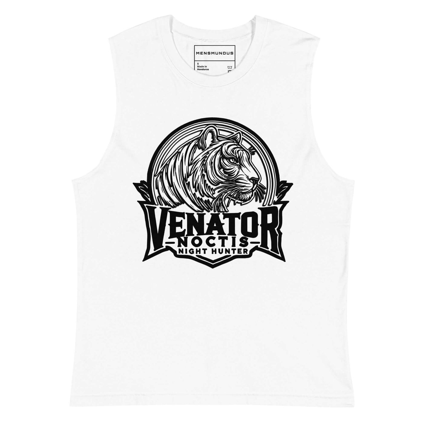 Tiger Muscle-Shirt "Venator Noctis" active wear,agility,animal motif,bold design,courage,endurance,gym wear,iconic,motivational,muscle shirt,power,predator,premium quality,resilience,strength,tiger,unique design,unisex,untamed,wild