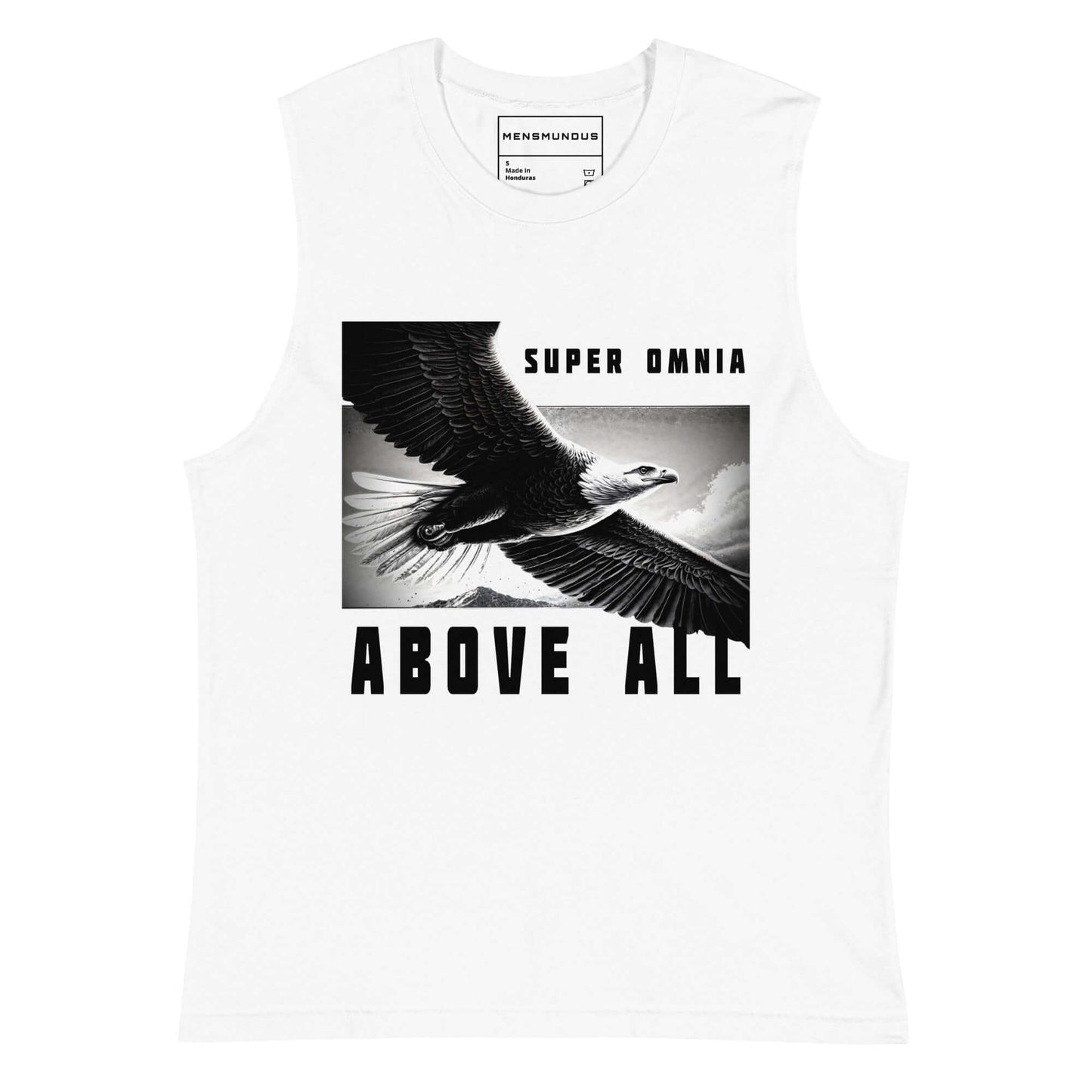 Eagle Muscle-Shirt "Above all" above all,active wear,animal motif,bold design,eagle,endurance,focus,freedom,gym wear,iconic,independence,motivational,muscle shirt,power,premium quality,resilience,soar,strength,unique design,unisex,vision