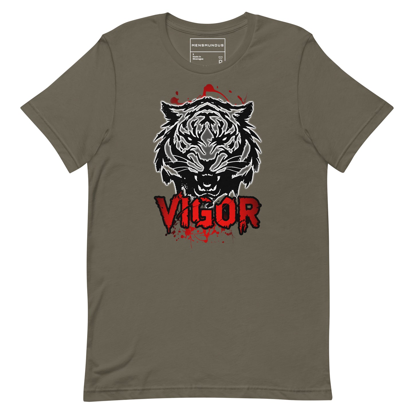 Tiger Unisex T-Shirt "Vigor" Premium 100% Cotton agility,animal motif,athletic fit,bold design,courage,endurance,fitted design,freedom,motivational,nature-inspired,power,predator,premium quality,strength,T-shirt,tiger,unique design,unisex,untamed,vigor,wi