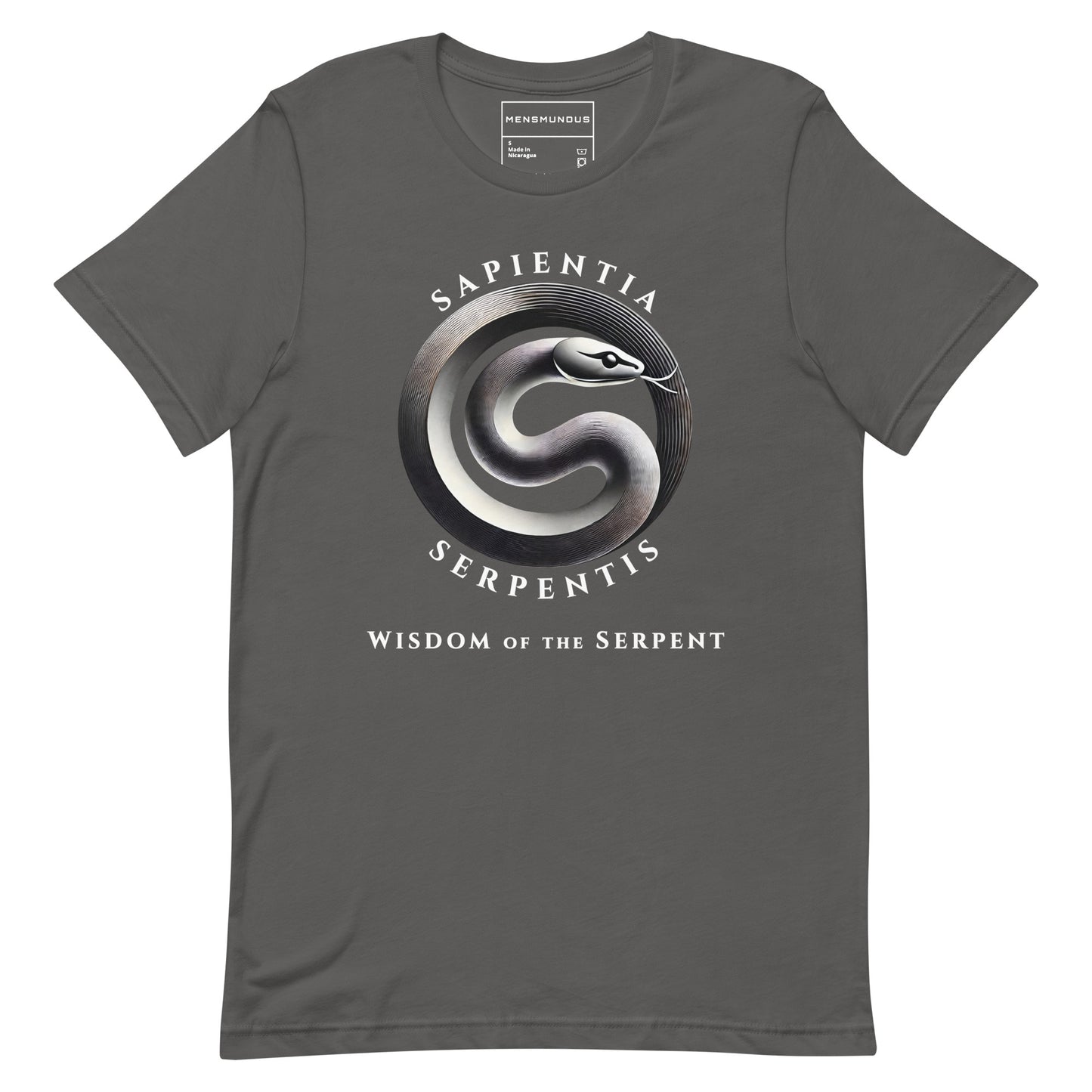 Serpent Unisex T-Shirt "WISDOM" Premium 100% Cotton ancient symbol,animal motif,athletic fit,bold design,endurance,fitted design,freedom,knowledge,motivational,mystery,nature-inspired,power,premium quality,resilience,serpent,T-shirt,transformation,unique