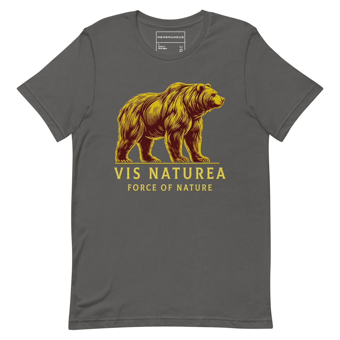 Bear Unisex T-Shirt "Force of Nature 1" Premium 100% Cotton animal motif,athletic fit,bear,bold design,endurance,fitted design,freedom,motivational,nature spirit,nature-inspired,power,premium quality,resilience,strength,T-shirt,unique design,unisex