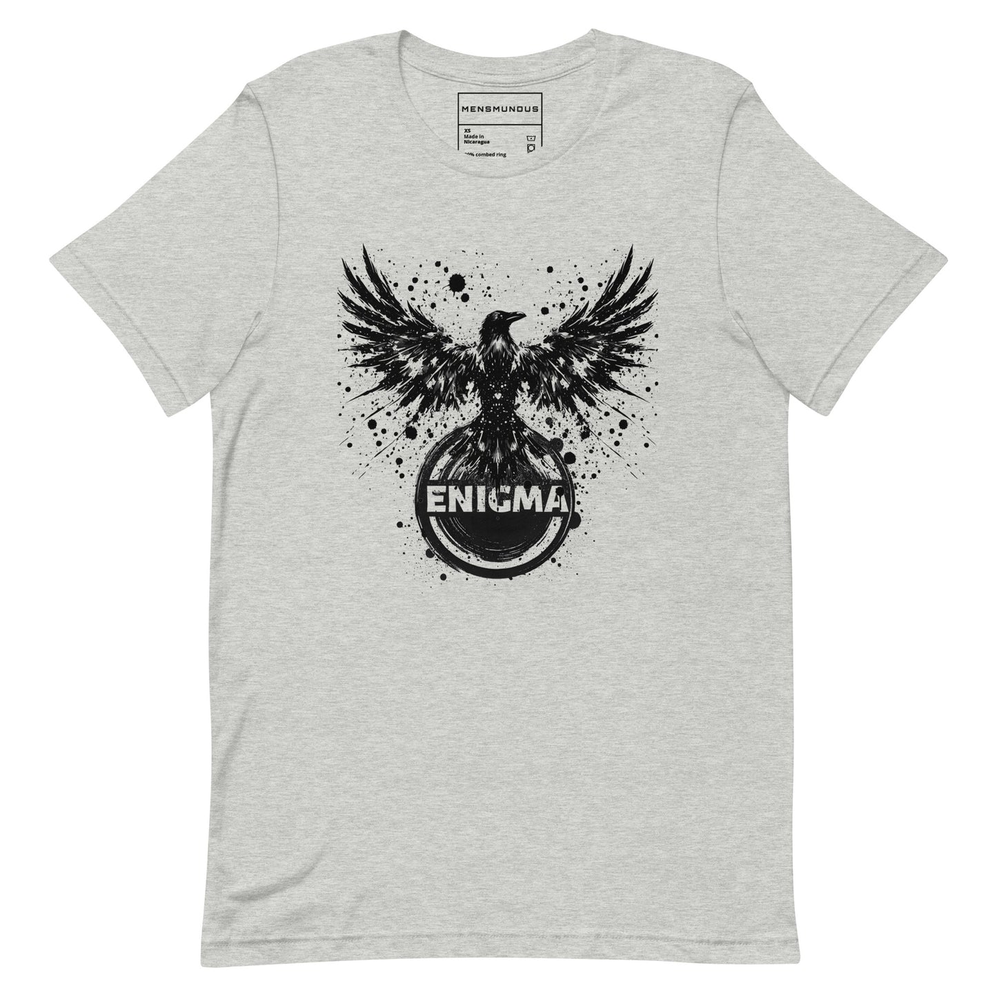 Raven Unisex T-Shirt "ENIGMA" Premium 100% Cotton animal motif,athletic fit,bold design,endurance,enigma,fitted design,freedom,motivational,mystery,nature-inspired,power,premium quality,raven,T-shirt,transformation,unique design,unisex