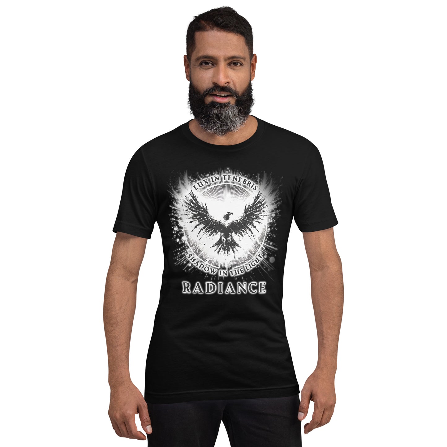 Eagle Unisex T-Shirt "Radiance" Premium 100% Cotton above all,animal motif,athletic fit,bold design,eagle,endurance,fitted design,focus,freedom,independence,motivational,nature-inspired,power,premium quality,resilience,soar,strength,T-shirt,unique design,