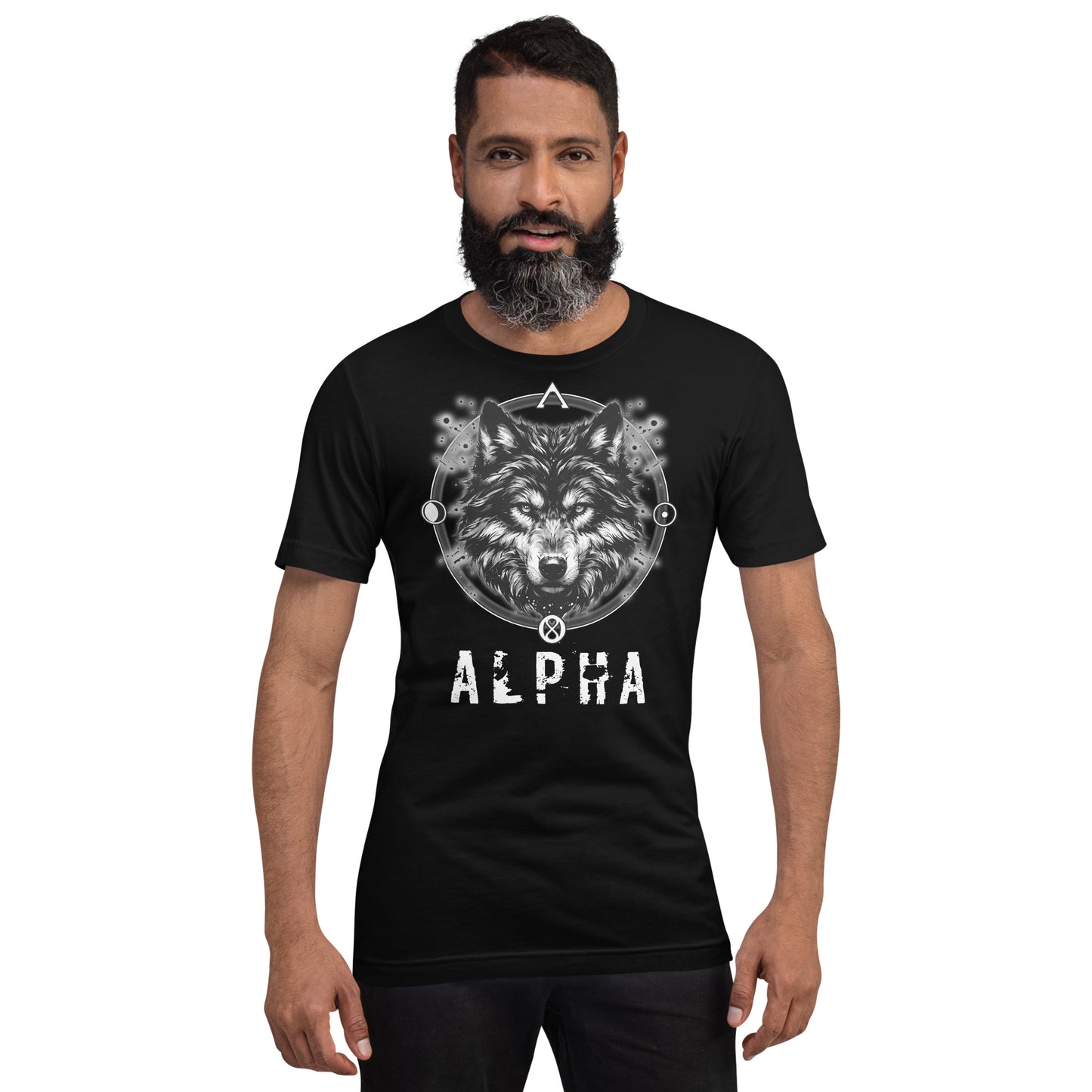 Wolf Unisex T-Shirt "Alpha" Premium 100% Cotton alpha,animal motif,athletic fit,bold design,endurance,fitted design,freedom,leadership,lone wolf,motivational,nature-inspired,power,premium quality,spirit animal,T-shirt,unique design,unisex,wolf