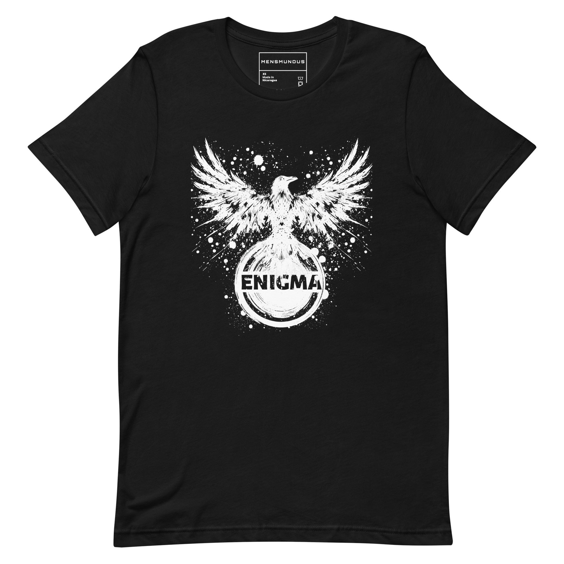 Raven Unisex T-Shirt "ENIGMA" Premium 100% Cotton animal motif,athletic fit,bold design,endurance,enigma,fitted design,freedom,motivational,mystery,nature-inspired,power,premium quality,raven,T-shirt,transformation,unique design,unisex