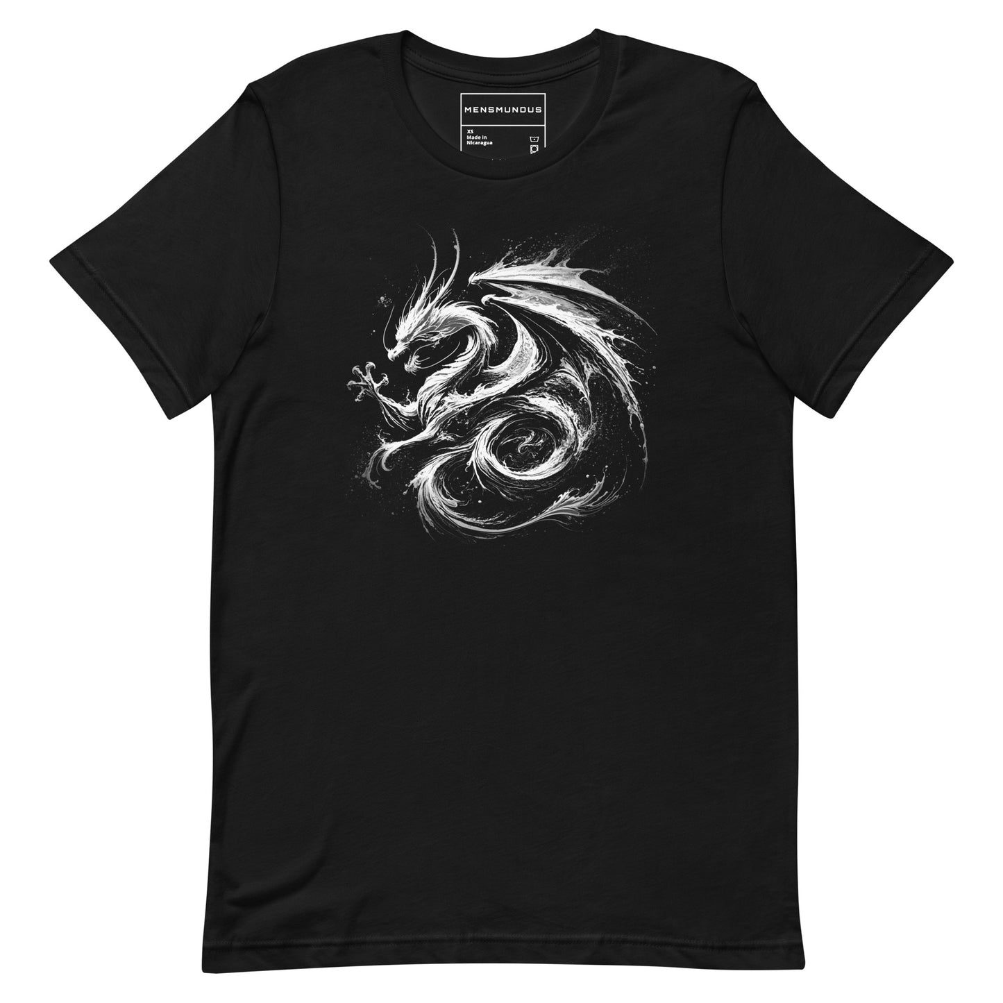 Dragon Unisex T-Shirt "Fluid Strenght" Black Premium 100% Cotton animal motif,athletic fit,bold design,dragon,endurance,fitted design,freedom,legend,motivational,mythical,nature-inspired,power,premium quality,strength,T-shirt,unique design,unisex