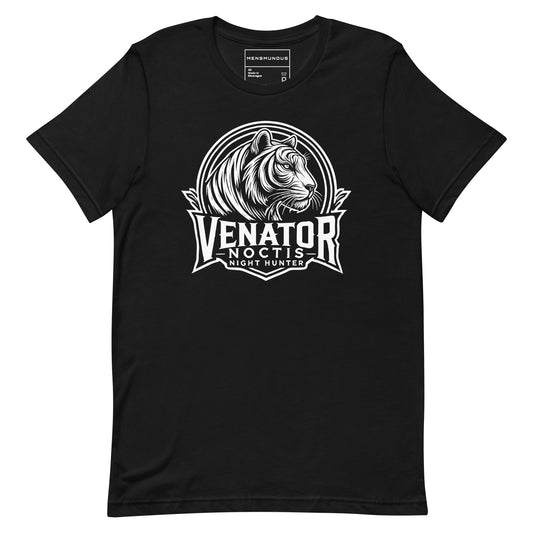 Tiger Unisex T-Shirt "Night Hunter" Premium 100% Cotton agility,animal motif,athletic fit,bold design,courage,endurance,fitted design,freedom,motivational,nature-inspired,power,predator,premium quality,strength,T-shirt,tiger,unique design,unisex,untamed,w