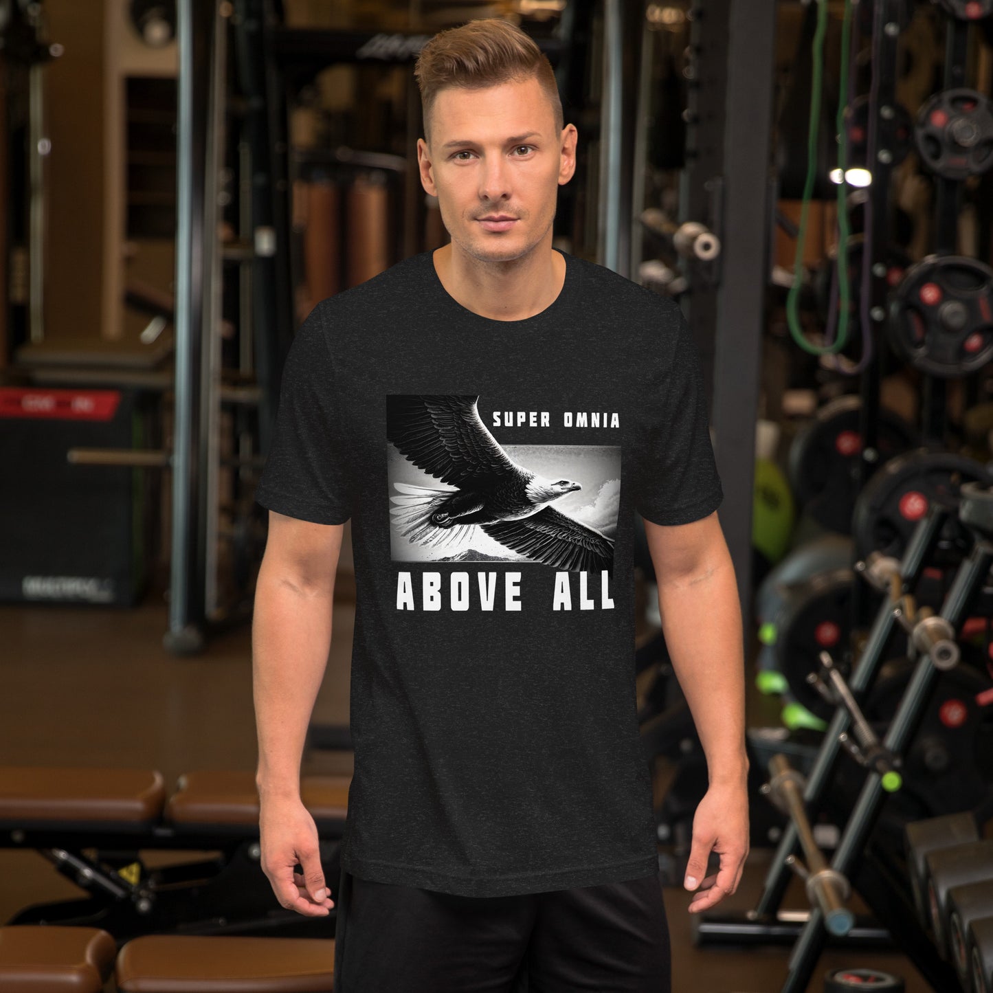 Eagle Unisex T-Shirt "Above all" Premium 100% Cotton above all,animal motif,athletic fit,bold design,eagle,endurance,fitted design,focus,freedom,independence,motivational,nature-inspired,power,premium quality,resilience,soar,strength,T-shirt,unique design