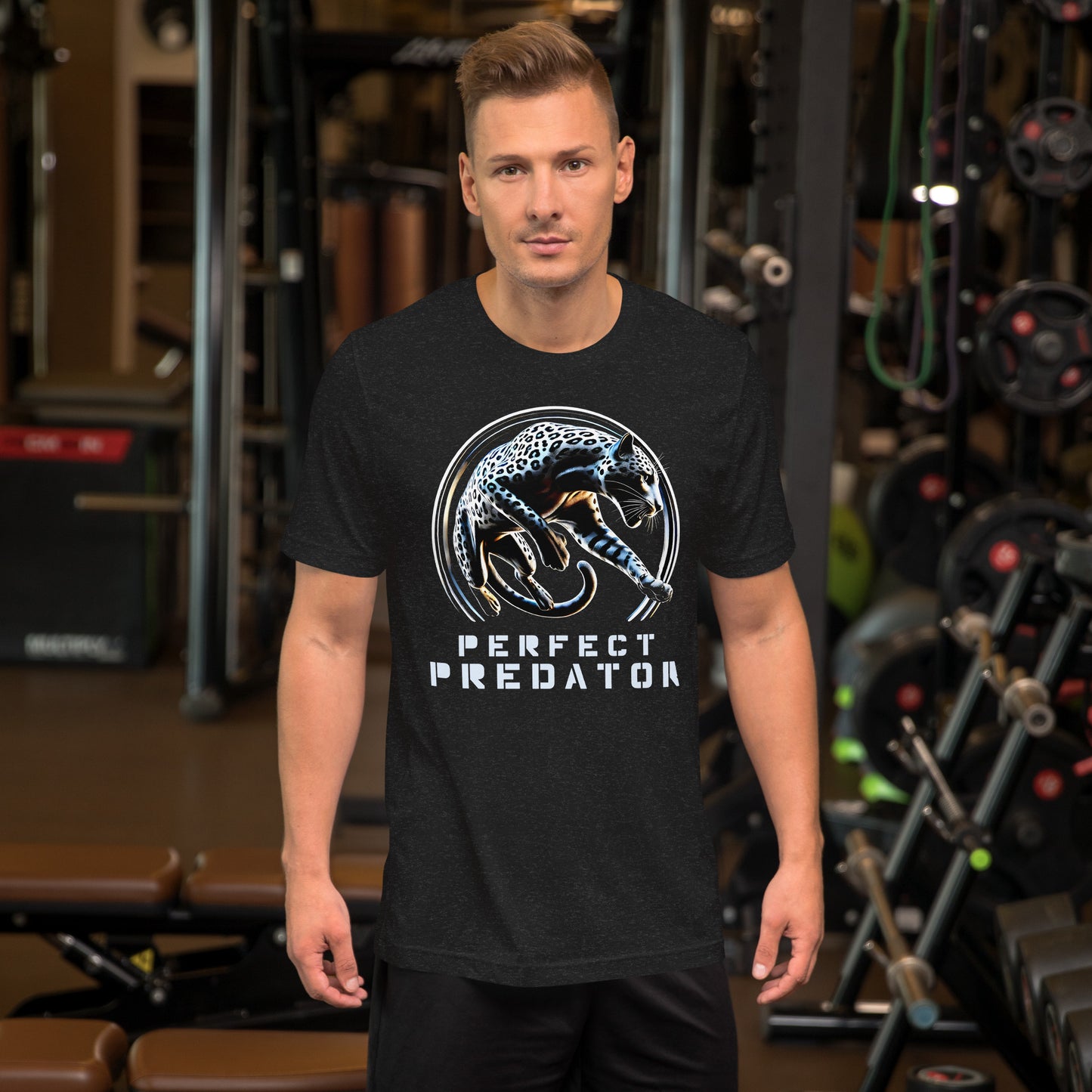 Leopard Unisex T-Shirt "Perfect Predator" Premium 100% Cotton agility,animal motif,athletic fit,bold design,endurance,fitted design,freedom,leopard,motivational,nature-inspired,power,predator,premium quality,resilience,stealth,strength,T-shirt,unique desi