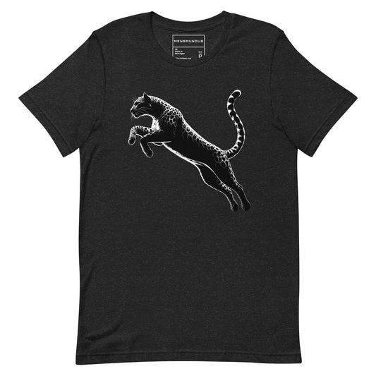 Leopard Unisex T-Shirt "Jumping" Premium 100% Cotton agility,animal motif,athletic fit,bold design,endurance,fitted design,freedom,leopard,motivational,nature-inspired,power,predator,premium quality,resilience,stealth,strength,T-shirt,unique design,unisex