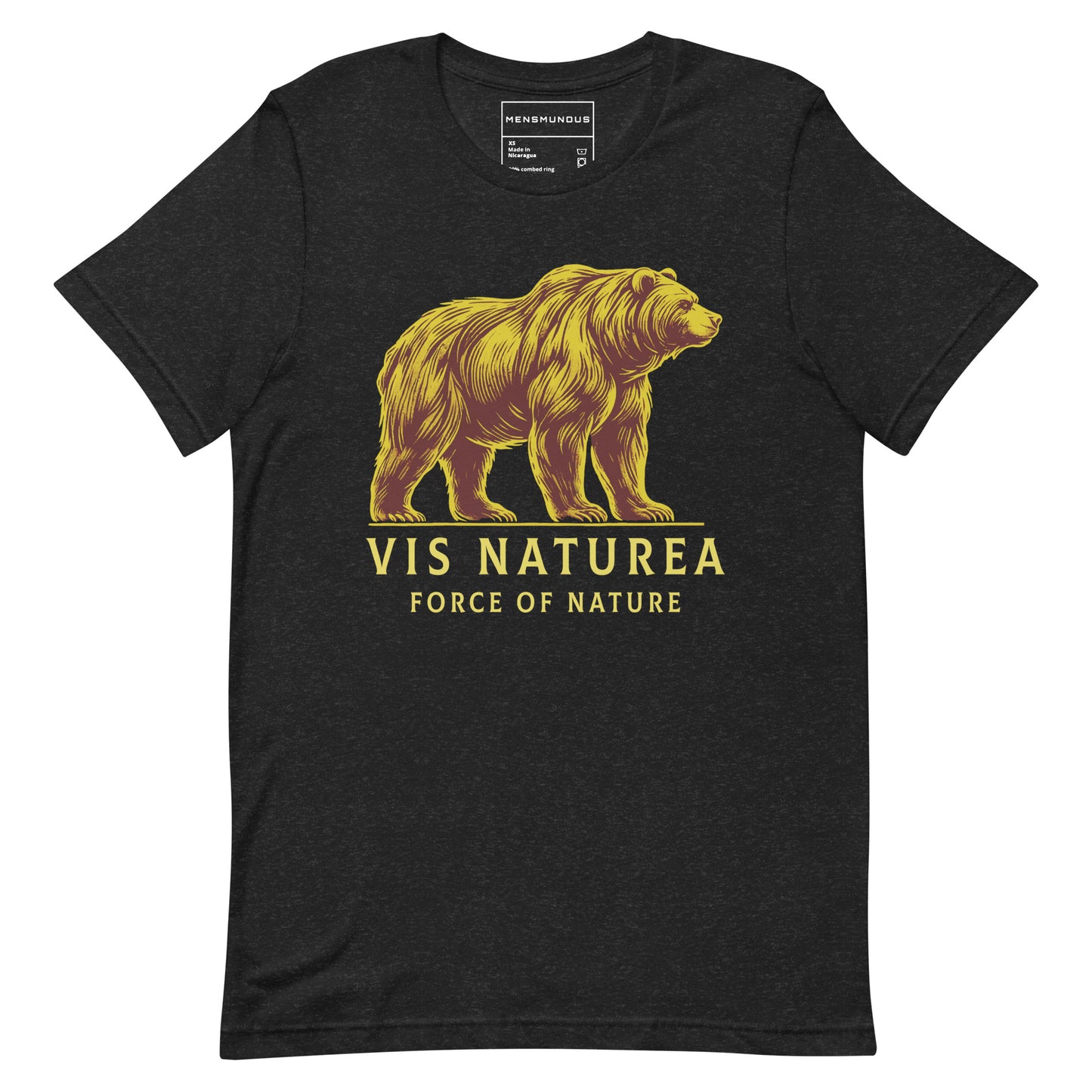 Bear Unisex T-Shirt "Force of Nature 1" Premium 100% Cotton animal motif,athletic fit,bear,bold design,endurance,fitted design,freedom,motivational,nature spirit,nature-inspired,power,premium quality,resilience,strength,T-shirt,unique design,unisex