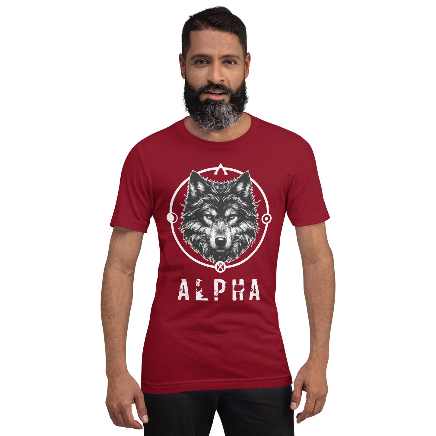 Wolf Unisex T-Shirt "Alpha" Premium 100% Cotton alpha,animal motif,athletic fit,bold design,endurance,fitted design,freedom,leadership,lone wolf,motivational,nature-inspired,power,premium quality,spirit animal,T-shirt,unique design,unisex,wolf