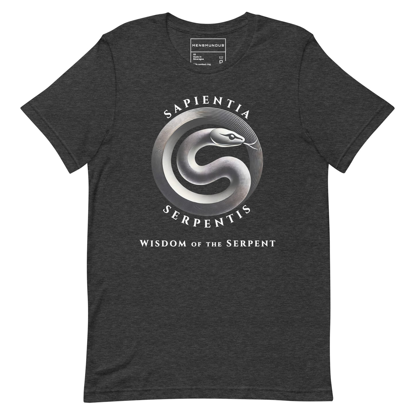 Serpent Unisex T-Shirt "WISDOM" Premium 100% Cotton ancient symbol,animal motif,athletic fit,bold design,endurance,fitted design,freedom,knowledge,motivational,mystery,nature-inspired,power,premium quality,resilience,serpent,T-shirt,transformation,unique