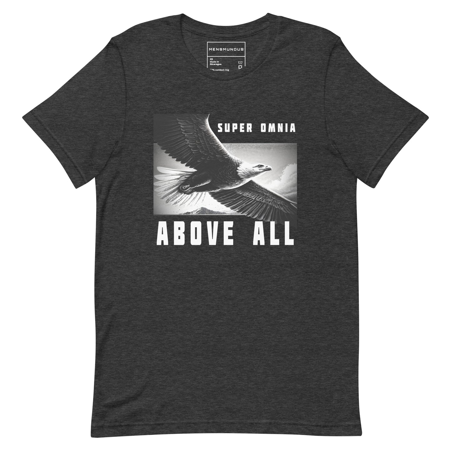 Eagle Unisex T-Shirt "Above all" Premium 100% Cotton above all,animal motif,athletic fit,bold design,eagle,endurance,fitted design,focus,freedom,independence,motivational,nature-inspired,power,premium quality,resilience,soar,strength,T-shirt,unique design