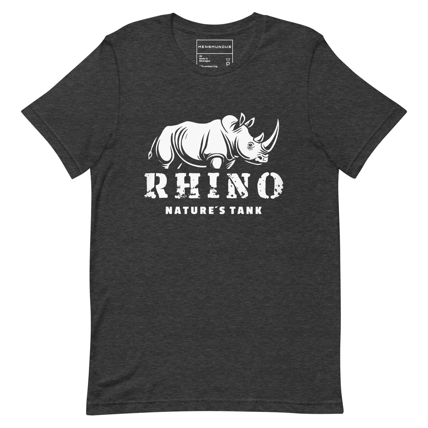 Rhino Unisex T-Shirt "Natures Tank" Premium 100% Cotton animal motif,athletic fit,bold design,courage,endurance,fitted design,freedom,motivational,nature,nature-inspired,power,premium quality,protector,resilience,rhino,stability,strength,T-shirt,unique de