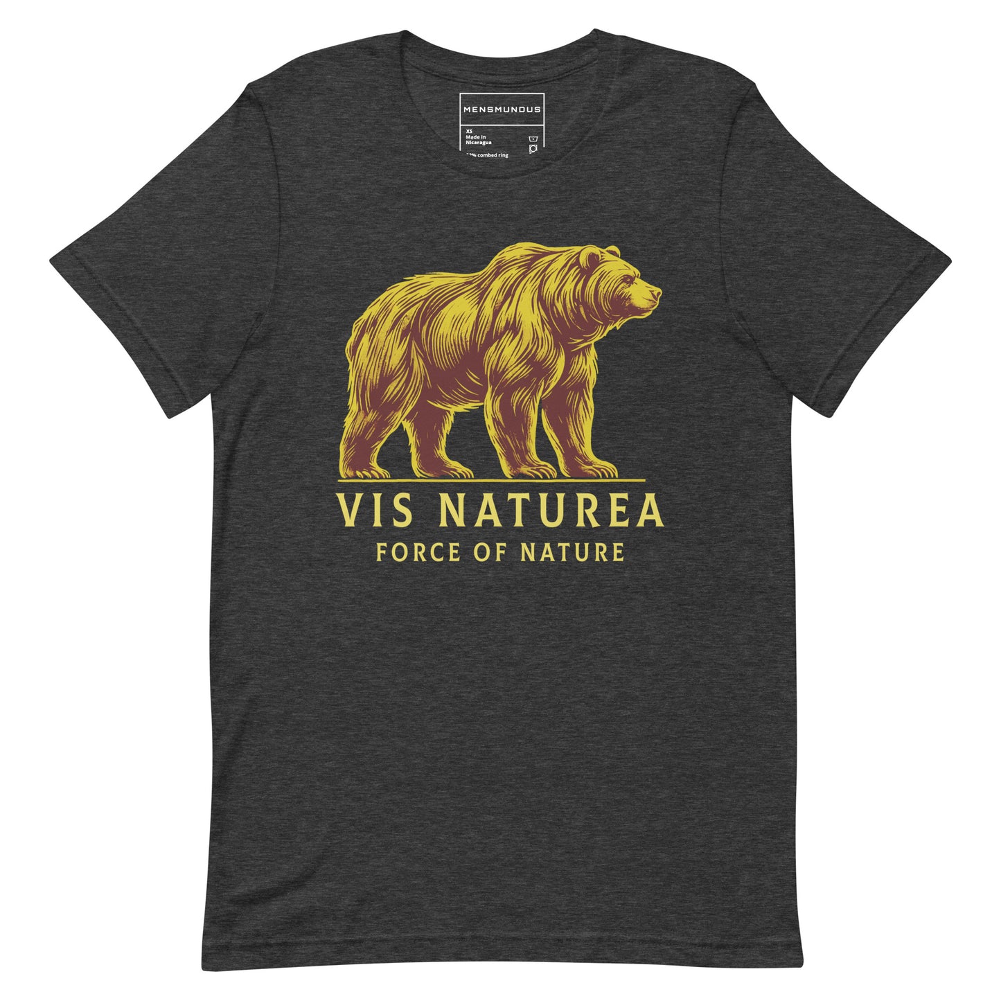 Bear Unisex T-Shirt "Force of Nature 1" Premium 100% Cotton animal motif,athletic fit,bear,bold design,endurance,fitted design,freedom,motivational,nature spirit,nature-inspired,power,premium quality,resilience,strength,T-shirt,unique design,unisex