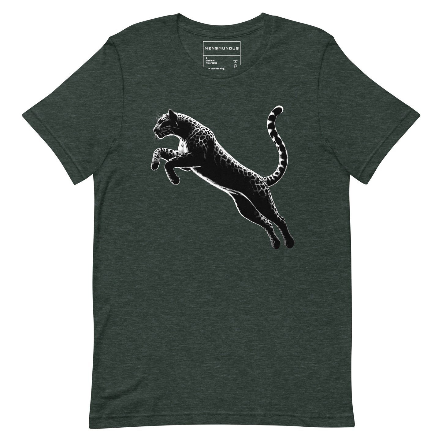 Leopard Unisex T-Shirt "Jumping" Premium 100% Cotton agility,animal motif,athletic fit,bold design,endurance,fitted design,freedom,leopard,motivational,nature-inspired,power,predator,premium quality,resilience,stealth,strength,T-shirt,unique design,unisex