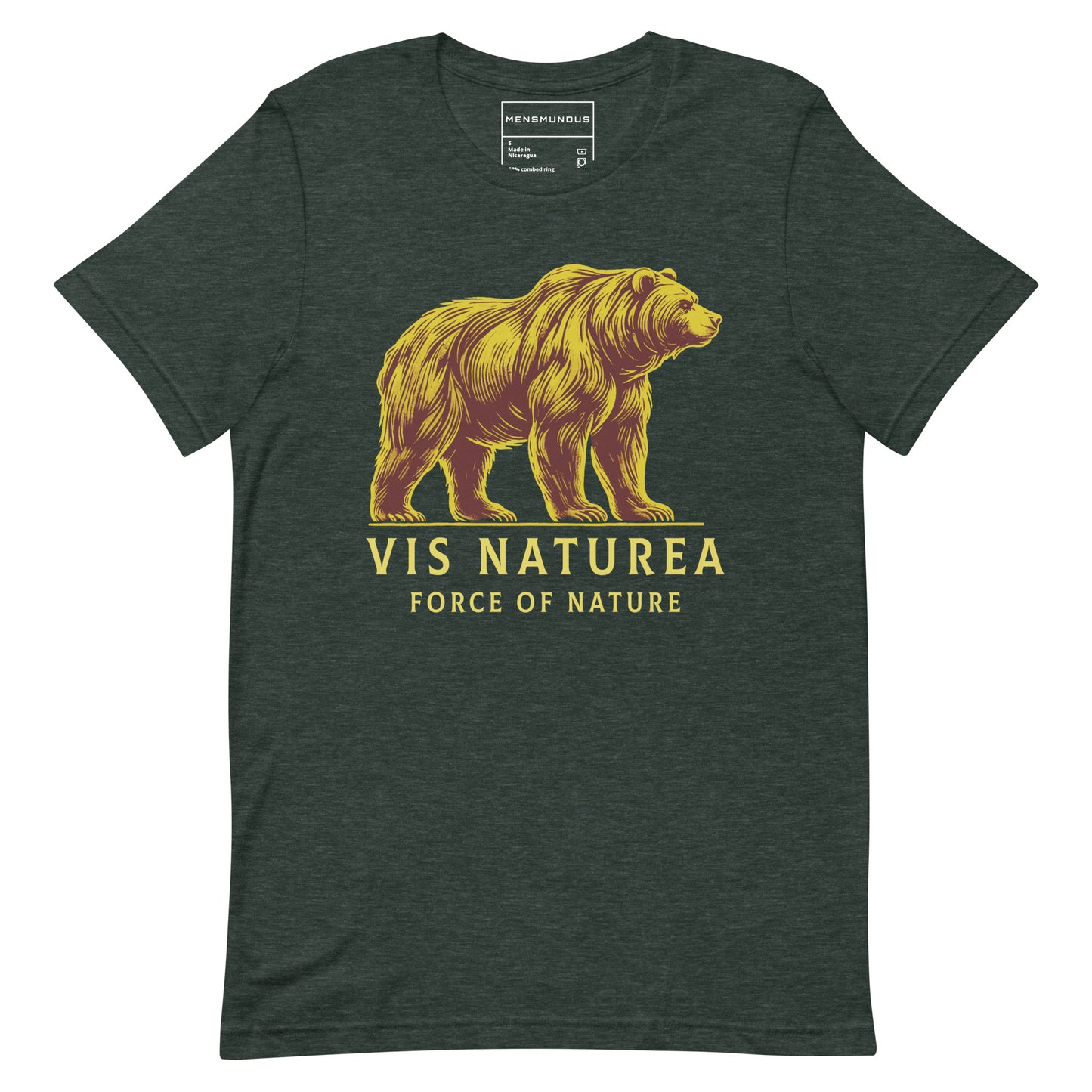 Bear Unisex T-Shirt "Force of Nature 1" Premium 100% Cotton animal motif,athletic fit,bear,bold design,endurance,fitted design,freedom,motivational,nature spirit,nature-inspired,power,premium quality,resilience,strength,T-shirt,unique design,unisex