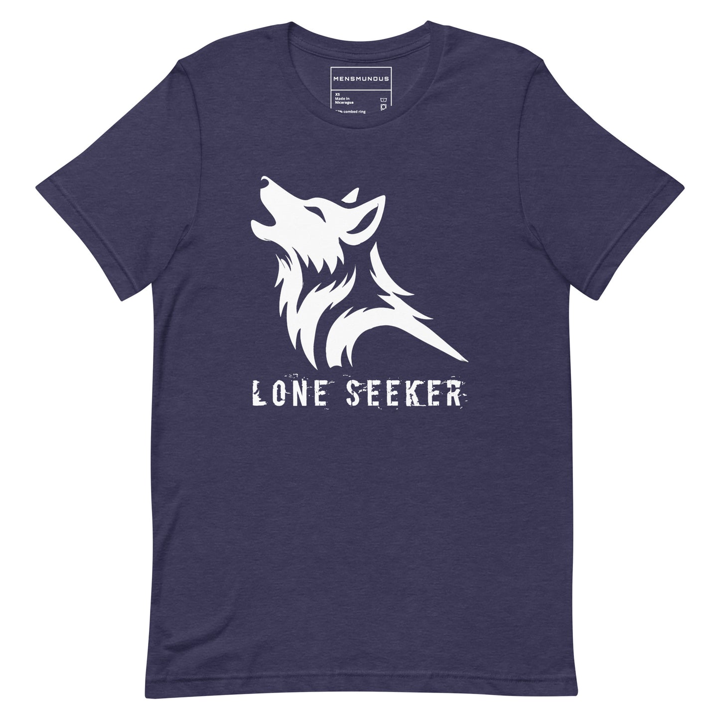 Wolf Unisex T-Shirt "Lone Seeker" Premium 100% Cotton animal motif,athletic fit,bold design,courage,endurance,fitted design,freedom,independence,lone,motivational,nature-inspired,power,premium quality,resilience,seeker,strength,T-shirt,unique design,unise