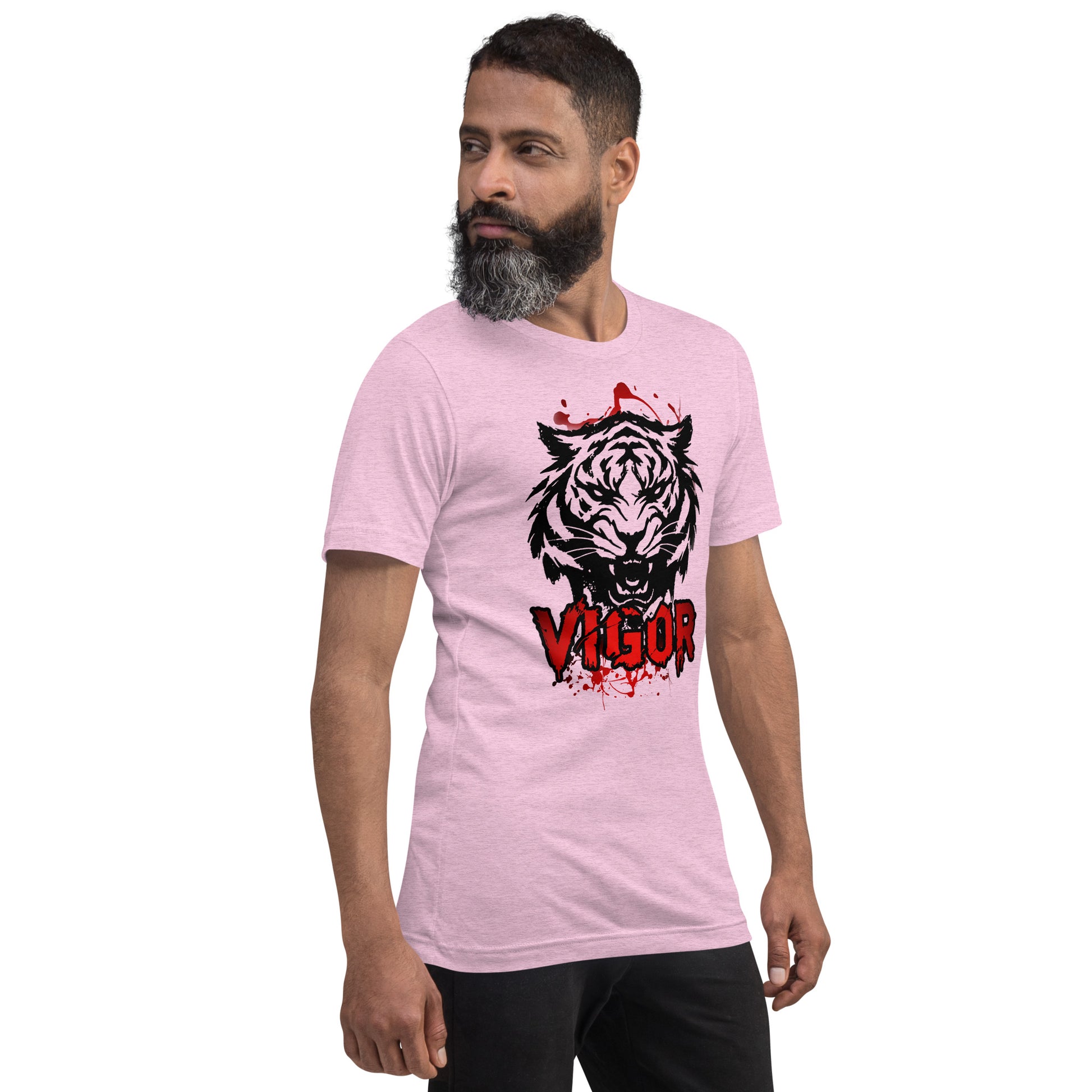 Tiger Unisex T-Shirt "Vigor" Premium 100% Cotton agility,animal motif,athletic fit,bold design,courage,endurance,fitted design,freedom,motivational,nature-inspired,power,predator,premium quality,strength,T-shirt,tiger,unique design,unisex,untamed,vigor,wi