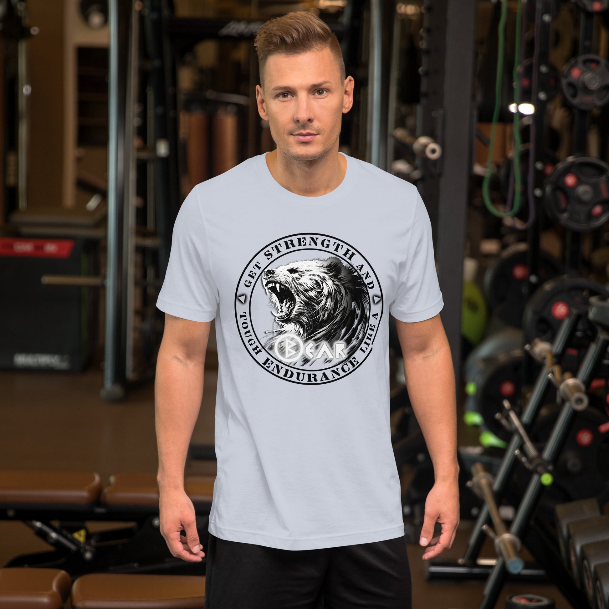 Bear Unisex T-Shirt "BERKANA" Premium 100% Cotton animal motif,athletic fit,bear,bold design,endurance,fitted design,freedom,motivational,nature spirit,nature-inspired,power,premium quality,resilience,strength,T-shirt,unique design,unisex