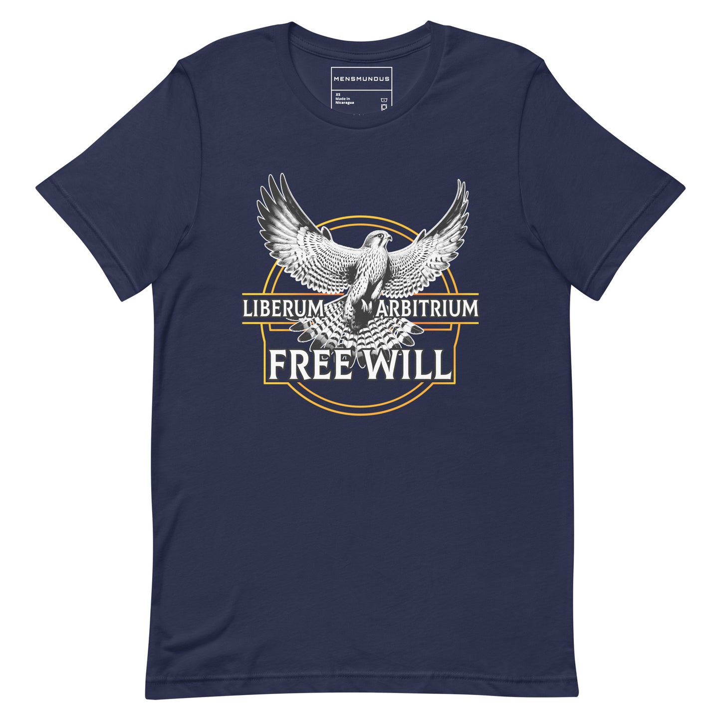 Falcon Unisex T-Shirt "Free Will" Premium 100% Cotton animal motif,athletic fit,bold design,endurance,falcon,fitted design,flight,free will,freedom,liberation,motivational,nature-inspired,power,premium quality,resilience,spirit,strength,T-shirt,unique des