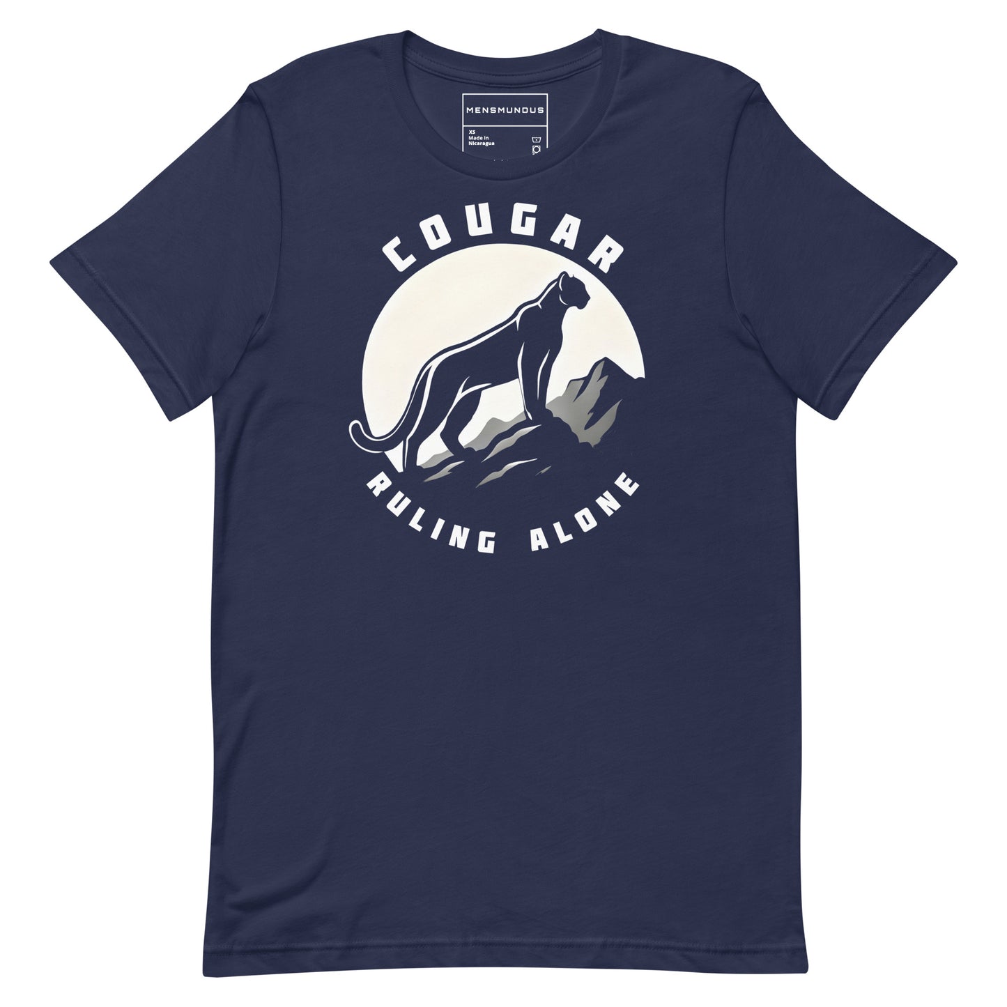 Cougar Unisex T-Shirt "Ruling Alone" Premium 100% Cotton animal motif,athletic fit,bold design,cougar,endurance,fitted design,freedom,independence,motivational,mountain,nature,nature-inspired,power,premium quality,resilience,ruling,solitude,strength,T-shi