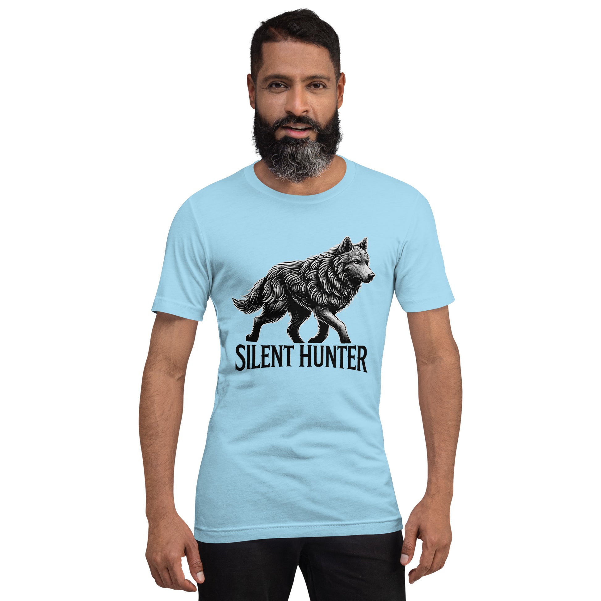 Wolf Unisex T-Shirt "Silent Hunter" Premium 100% Cotton agility,animal motif,athletic fit,bold design,endurance,fitted design,freedom,hunter,motivational,nature-inspired,power,premium quality,resilience,silent,stealth,strength,T-shirt,unique design,unisex