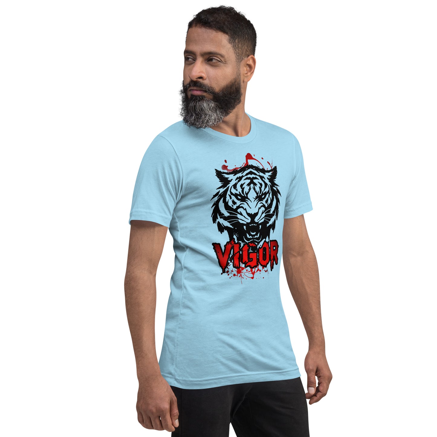 Tiger Unisex T-Shirt "Vigor" Premium 100% Cotton agility,animal motif,athletic fit,bold design,courage,endurance,fitted design,freedom,motivational,nature-inspired,power,predator,premium quality,strength,T-shirt,tiger,unique design,unisex,untamed,vigor,wi