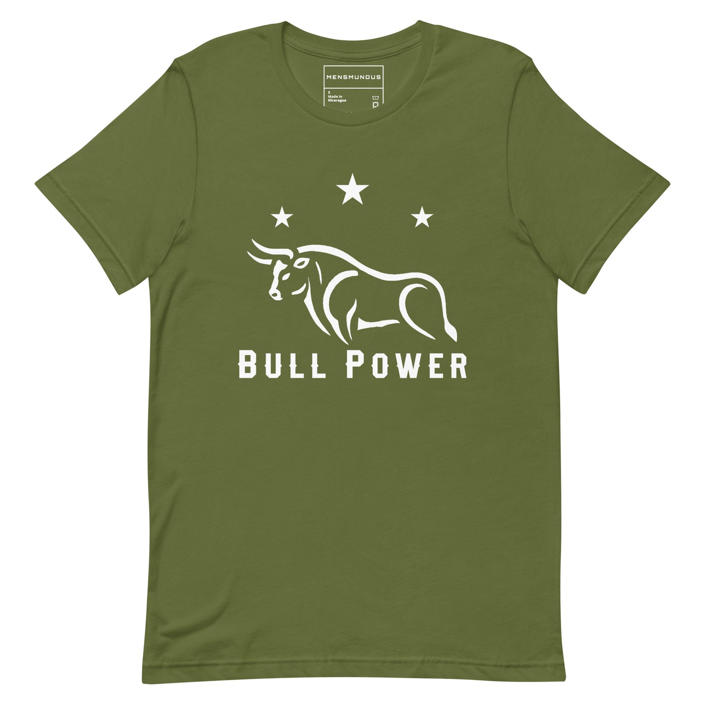 Bull Unisex T-Shirt "Power 3 Stars" Premium 100% Cotton animal motif,athletic fit,bold design,bull,endurance,fitted design,freedom,motivational,nature-inspired,power,premium quality,resilience,spirit,strength,T-shirt,unique design,unisex