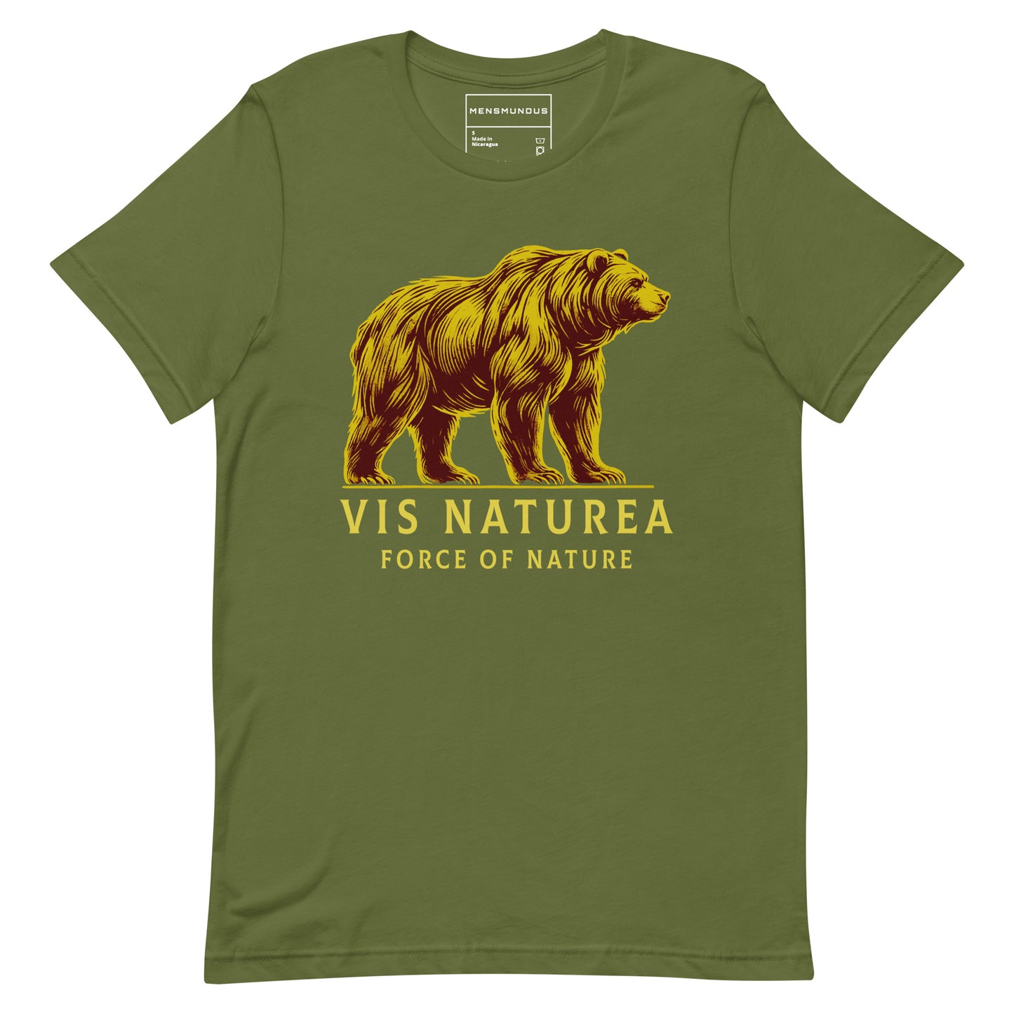 Bear Unisex T-Shirt "Force of Nature 1" Premium 100% Cotton animal motif,athletic fit,bear,bold design,endurance,fitted design,freedom,motivational,nature spirit,nature-inspired,power,premium quality,resilience,strength,T-shirt,unique design,unisex