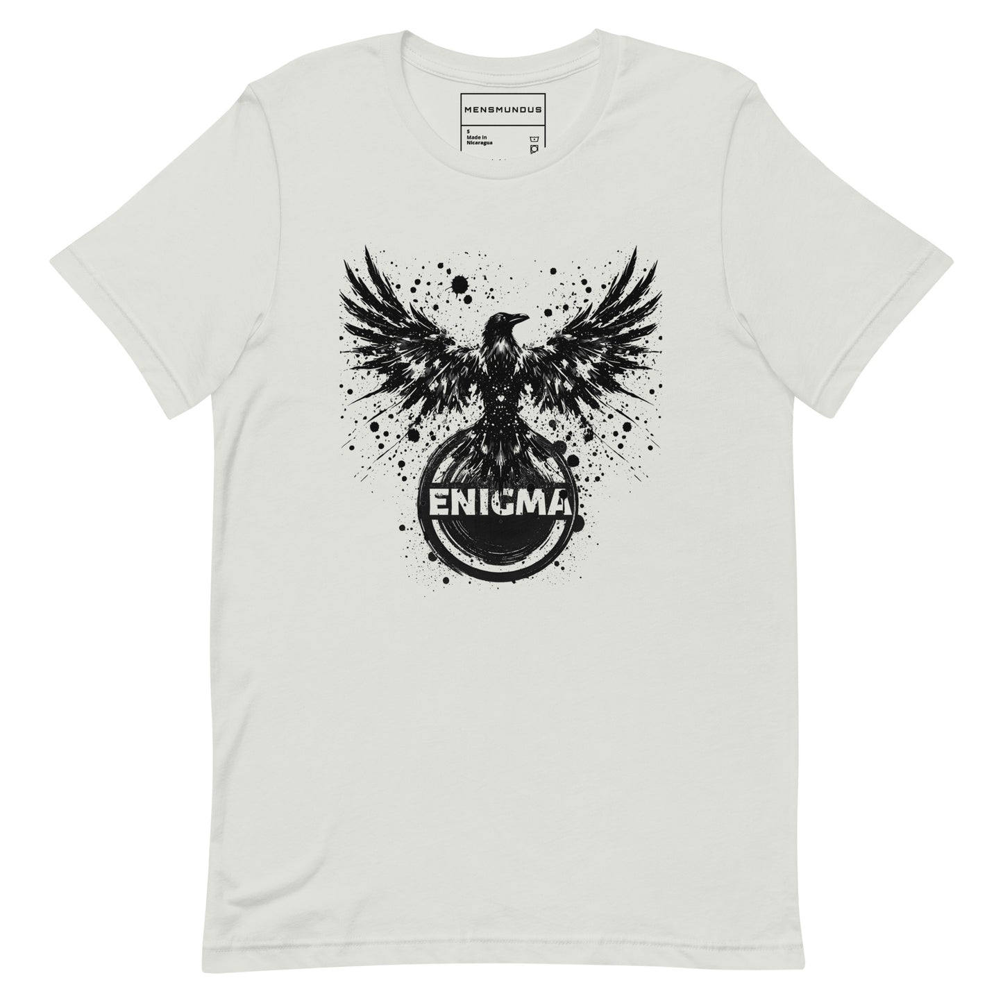 Raven Unisex T-Shirt "ENIGMA" Premium 100% Cotton animal motif,athletic fit,bold design,endurance,enigma,fitted design,freedom,motivational,mystery,nature-inspired,power,premium quality,raven,T-shirt,transformation,unique design,unisex