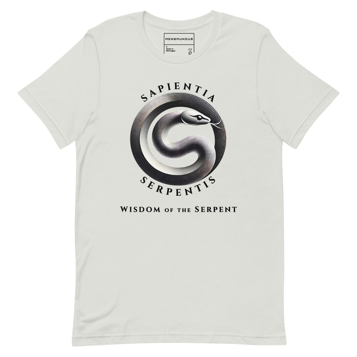 Serpent Unisex T-Shirt "WISDOM" Premium 100% Cotton ancient symbol,animal motif,athletic fit,bold design,endurance,fitted design,freedom,knowledge,motivational,mystery,nature-inspired,power,premium quality,resilience,serpent,T-shirt,transformation,unique