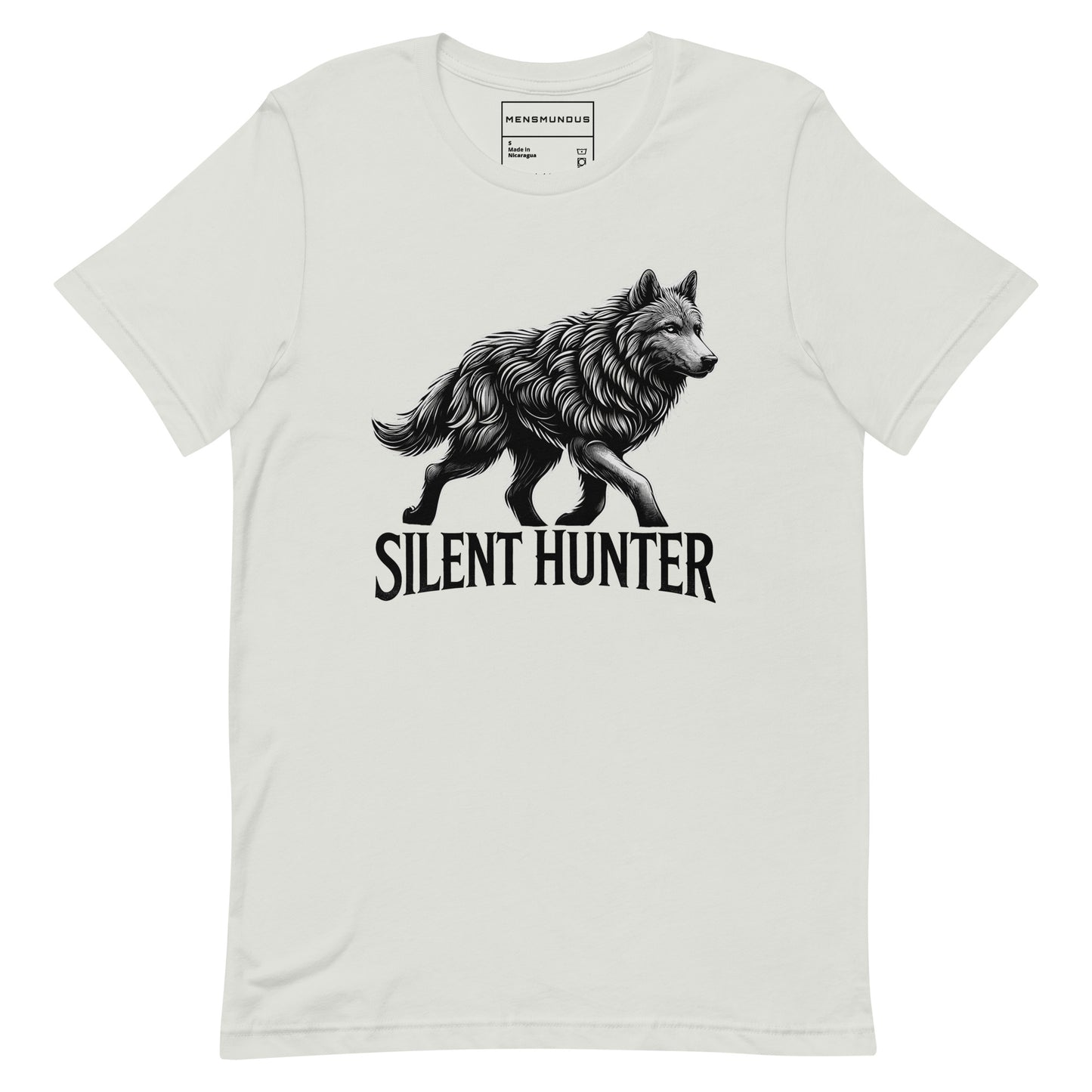 Wolf Unisex T-Shirt "Silent Hunter" Premium 100% Cotton agility,animal motif,athletic fit,bold design,endurance,fitted design,freedom,hunter,motivational,nature-inspired,power,premium quality,resilience,silent,stealth,strength,T-shirt,unique design,unisex